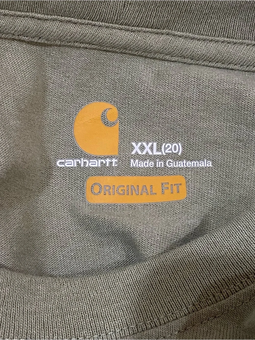 Carhartt Long Sleeve TShirt Mens XXL Green Original Fit Sleeve Logo Tee